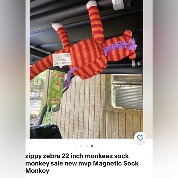 Monkeez zippy zebra 22 inch monkeez sock monkey new mvp Magnetic Sock Monkey. - Picture 6 of 6